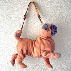 Fuzzy Couture Purse Pug Dog Handbag Animal Lover Gift Stuffed Animal